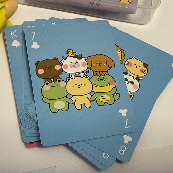 Kawaii Animals Playing Cards with Erasers and Unique Plastic Case - Picture 2 of 6